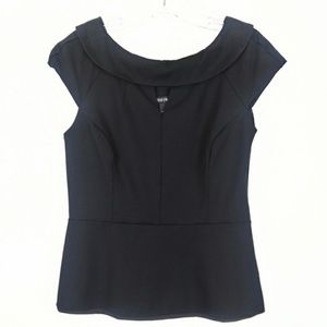 WHBM Black Cuff Sleeve Blouse